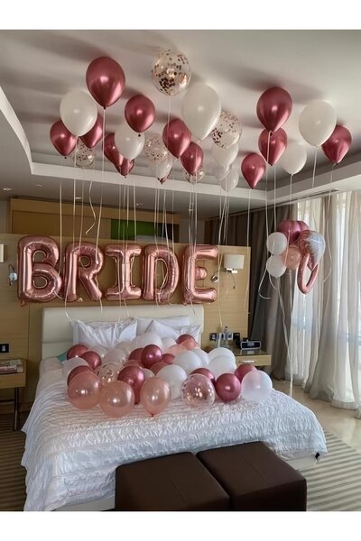 parti kral Bride To Be Bekarlığa Veda Partisi Temalı Her Harf 70 Cm (Balon Pompası Hediye)