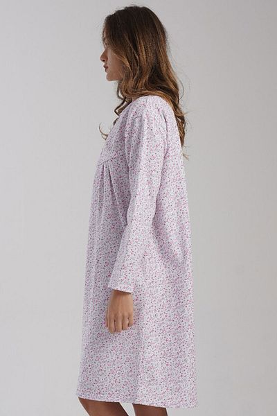 VİENETTA Cotton Women's Long Sleeve Two Thread Nightgown, 161708