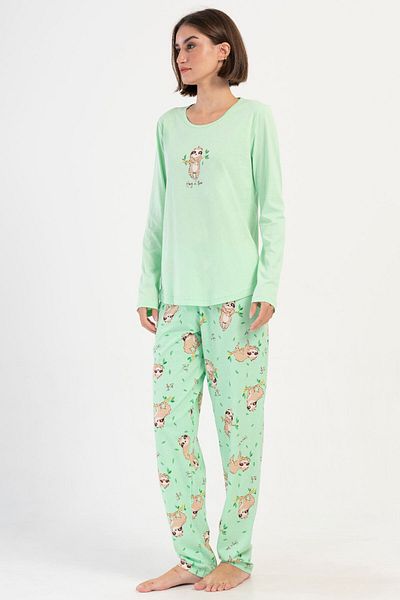VİENETTA Cotton Women's Long Sleeve Pajama Set, 405231
