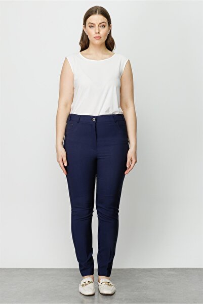 Gilda Büyük Beden Kemeri Lastikli Pantolon 3007-23