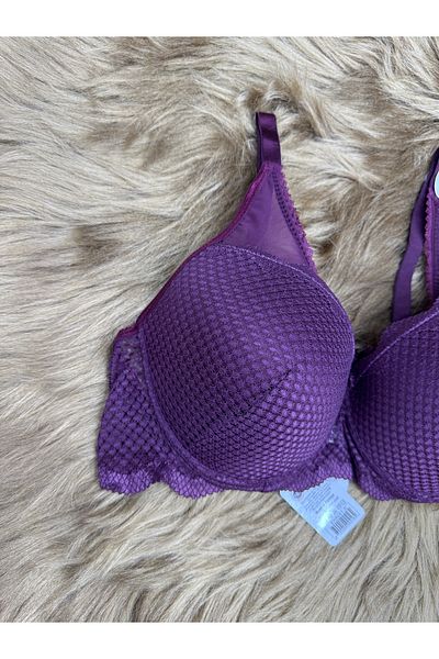 SATTENS C Cup Large Size Hollow Wire Bra C Cup Underwire No Padding Bra