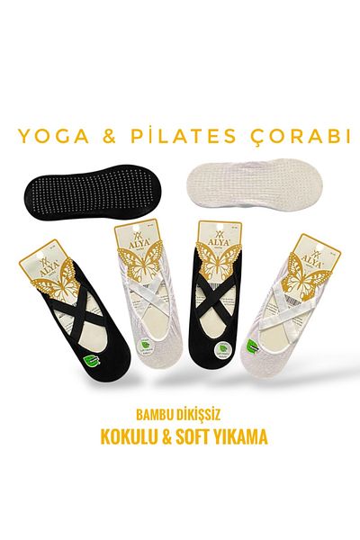 ALYA Bamboo 2-Piece Women's Non-Slip Pilates Yoga and Ballet Socks
