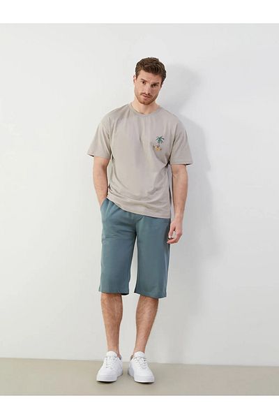 LC Waikiki Lcwaikiki Classic Green Standard Mold Waist Binding Detailed Men's Shorts