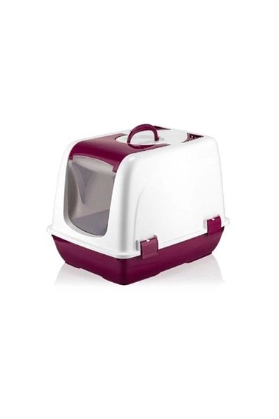 AC BOX Mikopet Indoor Small Cat Toilet Claret Red