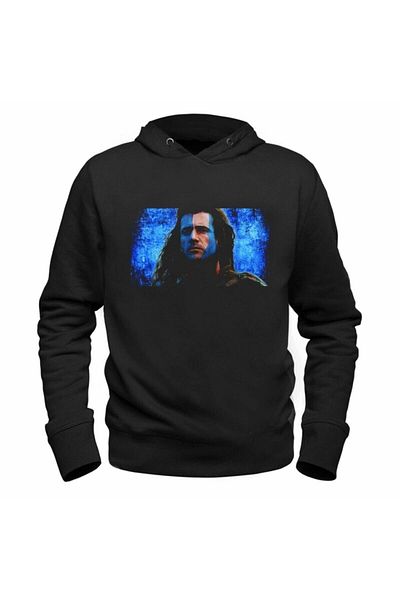 Pisa Art Μαύρο φούτερ με στάμπα Braveheart