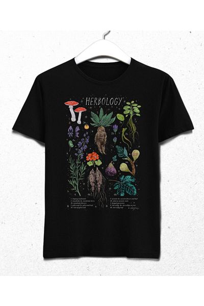 Pisa Art Ανδρικό μαύρο μπλουζάκι Herbology