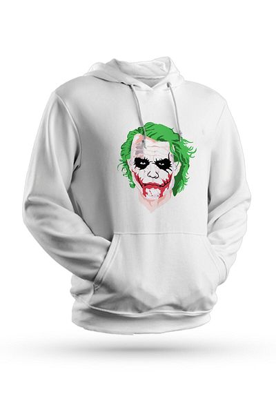 Pisa Art Φούτερ με κουκούλα Joker με στάμπα λευκό Unisex