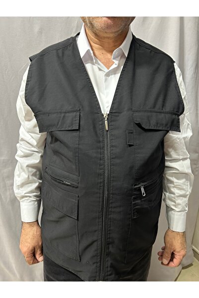 ECALAMODE Men's Plus Size Multi-Pocket Zipper Sleeveless Vest - Outdoor Hunting Fishing Vest