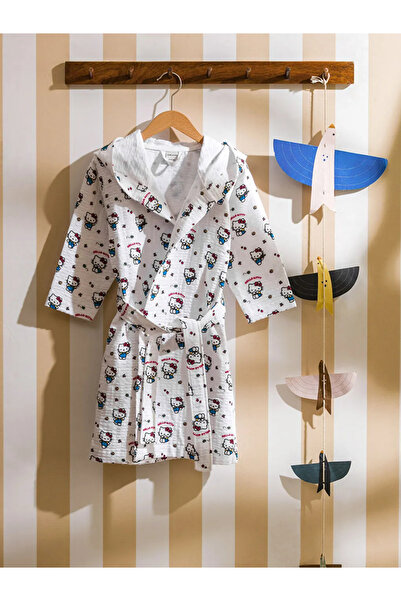 LC Waikiki LCW HOME رداء حمام بناتي بغطاء للرأس ومطبوع مختلط T T