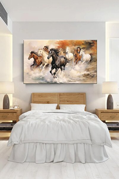 KanvasSepeti Kısrak Atlar Modern Sanatsal Kanvas Tablo Salon Oturma Yatak Oda...