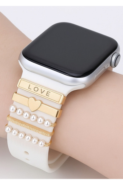 Fibaks Watch Series 5 6 7 8 9 10 Se 38 40 41 42 44 45 46 49 Mm Taşlı Parlak Akıllı Saat Kordon Süsü