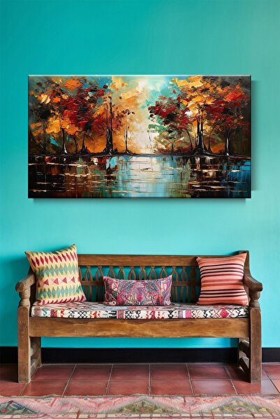 KanvasSepeti Yağlı Boya Efekt Soyut Doğa Kanvas Tablo Salon Oturma Yatak Odas...