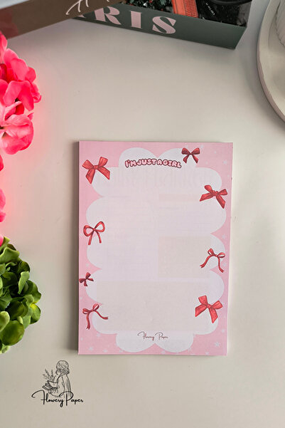 Flowery Paper Kurdele Notepad A5 - Memopad, Bloknot, Defter, Not Kağıdı,okul ...