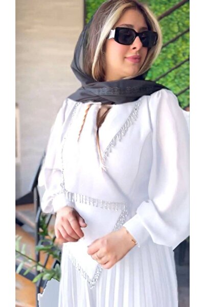 guller tekstil KADIN DABIL KUMAŞTAN EFSANE TAŞLI TULUM