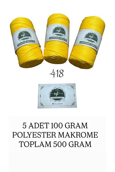 Yıldız Ticaret Macrame Rope 500Gr Premium Polyester Supla, Bag Organ Rope Rich Color Variety