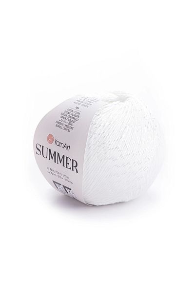 Yarnart Vară - Fire de tricotat manual strălucitor alb-03