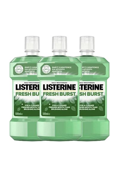 Listerine ΣΤΟΜΑΤΙΚΟ ΔΙΑΛΥΜΑ FRESH BURST 500ML x3 τεμάχια