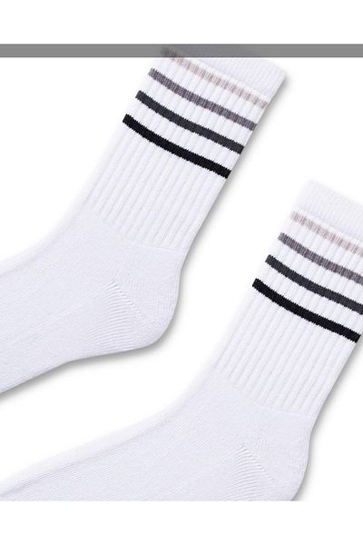 Katia&Bony Colorful Striped Towel Sole Socks White/Grey