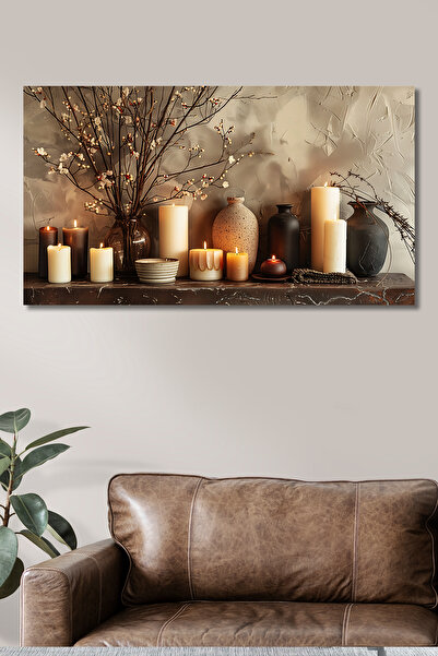 KanvasSepeti Mum Işıkları Kanvas Tablo, Dekoratif Duvar Tablo, Ev Dekorasyon,...