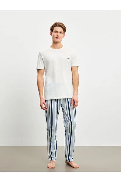 LC Waikiki Ecru Standard Fit Men's Pajama Set t t