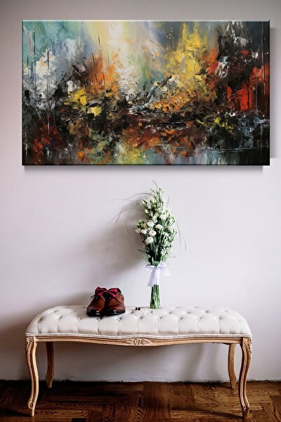 KanvasSepeti Soyut Yağlı Boya Efekt Modern Kanvas Tablo Salon Oturma Yatak Od...