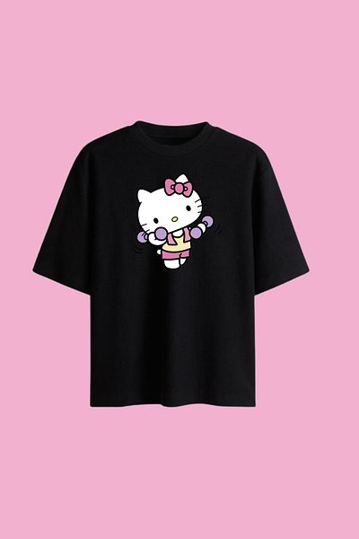 Dupe Design Hello Kitty Gym Printed T-Shirt