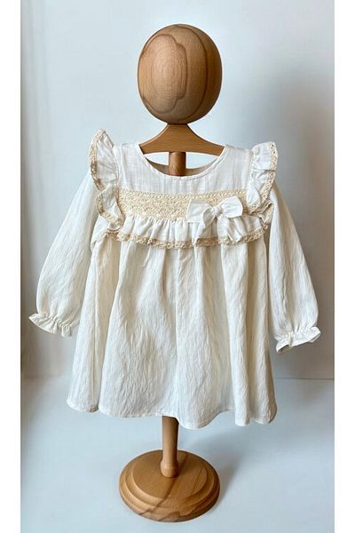 Nipperland Cotton Stylish Baby Girl Dress |   White Baby Dress |   Baby Girl Eid Combination