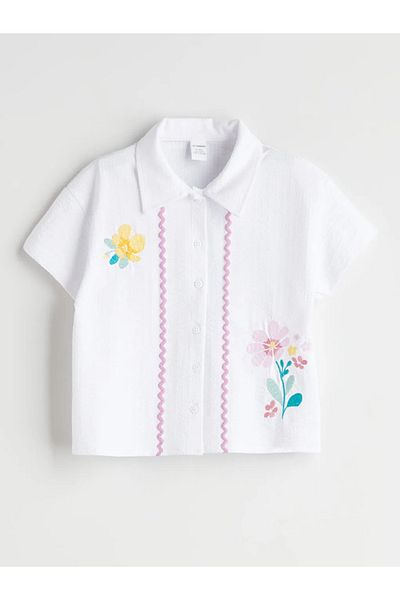 LC Waikiki White Floral Girl's Shirt and Shorts Set of 2 -Formyself-