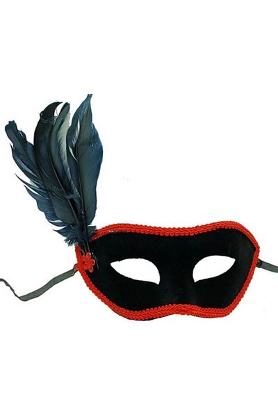 Nur E Ticaret Black Suede Covered Party Prom Mask