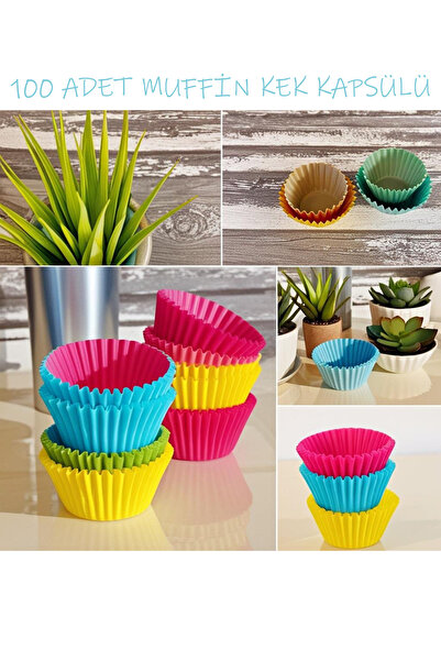 Entude 100'lü Muffin ve Cupcake Kağıdı Kek Kalıbı Desenli, Kek Kapsülü