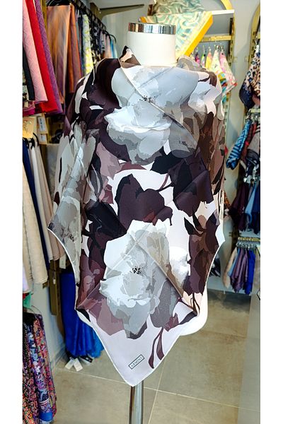 Armine Armine Twill Silk Scarf Floral Plain