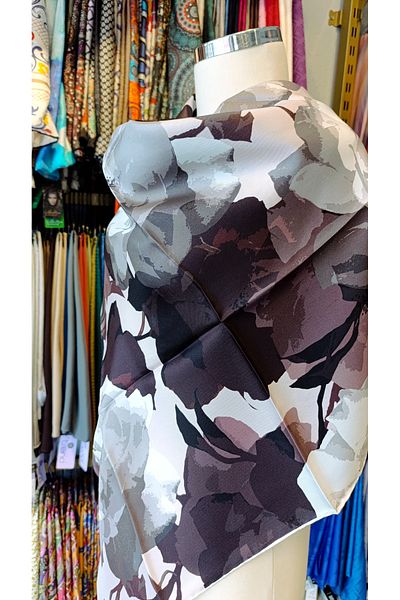 Armine Armine Twill Silk Scarf Floral Plain