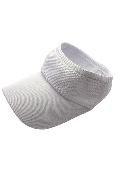 AXE SPORTSWEAR Flexible White Visor Hat - UV Sunscreen, Casual Beach and Tennis Hat