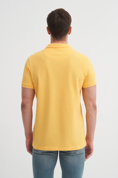 Cazador 25Yceeo04613 Yellow Men's Polo Neck Slim Fit T-Shirt
