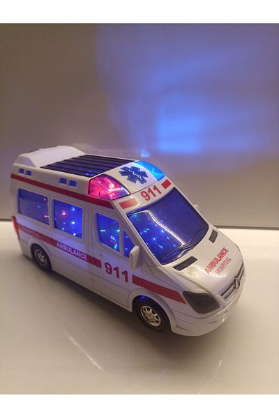 Ailenizin Oyuncakçısı Ambulance with Sound and Light Self Walking 21 cm Large Size