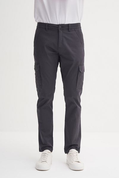Cazador 25Yceedt0012 Anthracite Men's Comfortable Fit Cargo Pants with Side Pockets