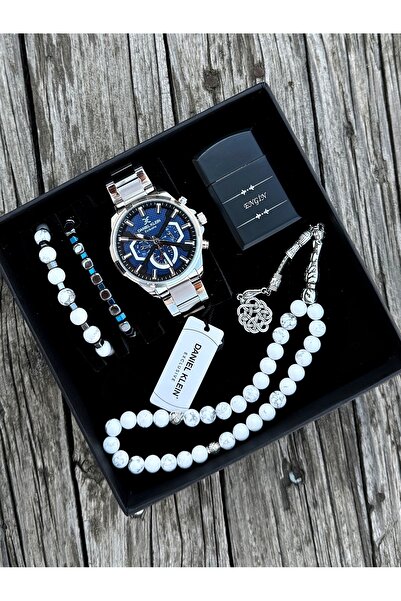 Daniel Klein Su Geçirmez 2 Yıl Garantili Erkek Kol Saati Doğal Taş Tespih Ve ...