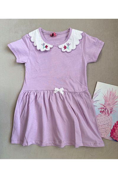 SANTRALBEBE Rochie de vară pentru fetiță cu guler festonat