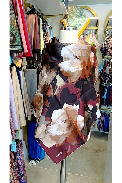 Armine Armine Twill Silk Scarf Floral Plain