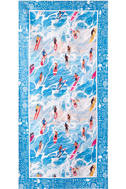 fedon Surf Spirit Premium Plaj Havlusu Yüksek Su Emicilik, Sörf Temalı Özel Tasarım, Lüks Pamuk Dokusu