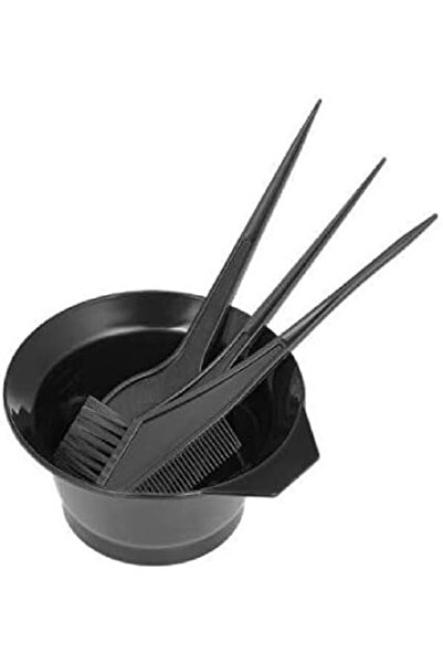 Generic AVNISH 4 pc of Hair Color Comb, Dye Brush and Color Mixing Bowl Colouring Kit (Black)