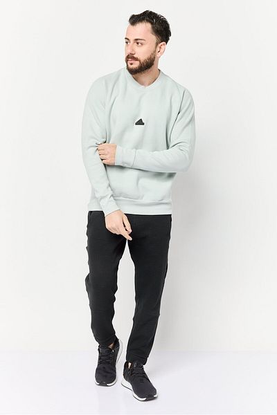 adidas Men Sportswear Fit Long Sleeve Outdoor Sweatshirt, Light Grey