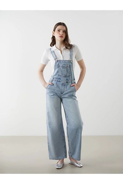 LC Waikiki LCW Vision Indigo τετράγωνος γιακάς Γυναικείο Jean Salopet