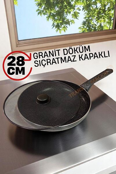 Transformacion Granite Cast Pan with Oil Splash Proof Lid - Non-Stick Base 28 cm 721667