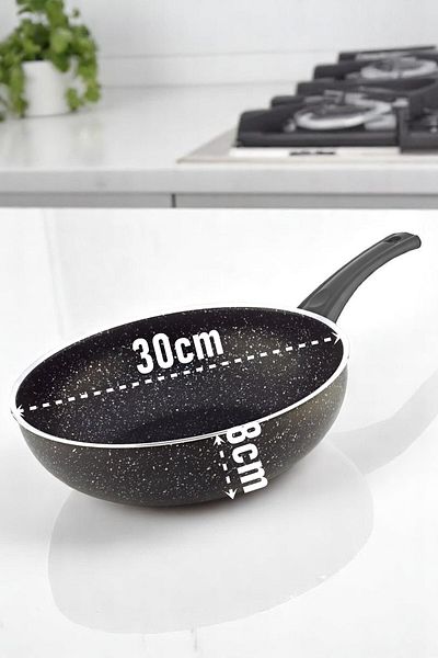 Transformacion Granite Cast 8 cm Deep Wok Pan - Non-Stick Wok Pan - 30 cm 721663