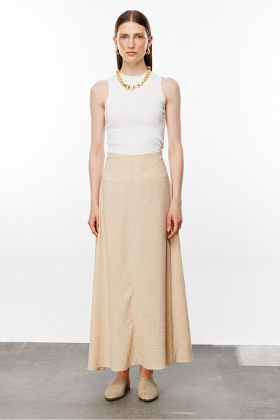 KUAD Beige Natura - Flared Cut Skirt