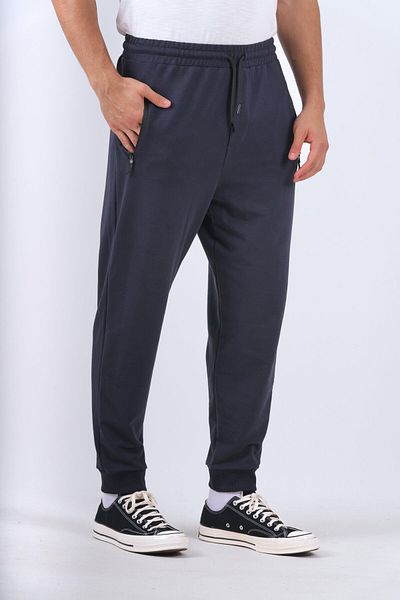 Behind Look Φούτερ με ριμπ μπορντούρα Navy Blue