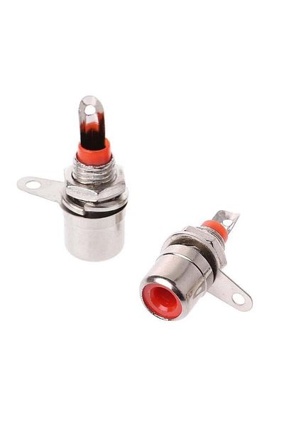 Powermaster Tos Plug Rca Chassis Connector Red with Nut