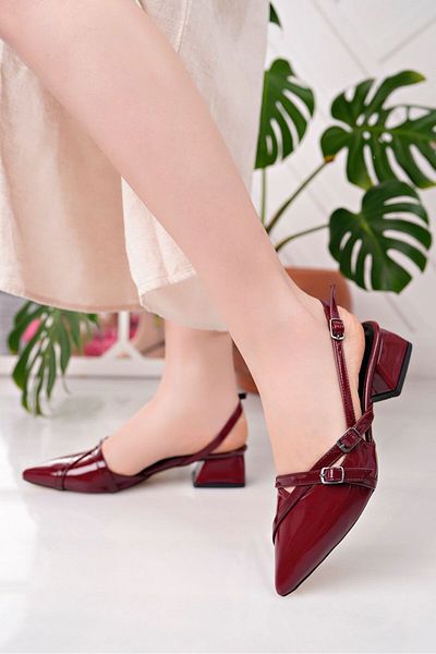 VİP SMR MODA Women's Open Back Pointed Toe Comfortable Ballerina Shoes for Daily Use