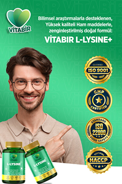 Generic Brand Vitabir L-Lysine+ Immune Support! | Lizin,Kuersetin,Green Tea,Cinnamon,Liquorice,Selenium | 60 Tablets